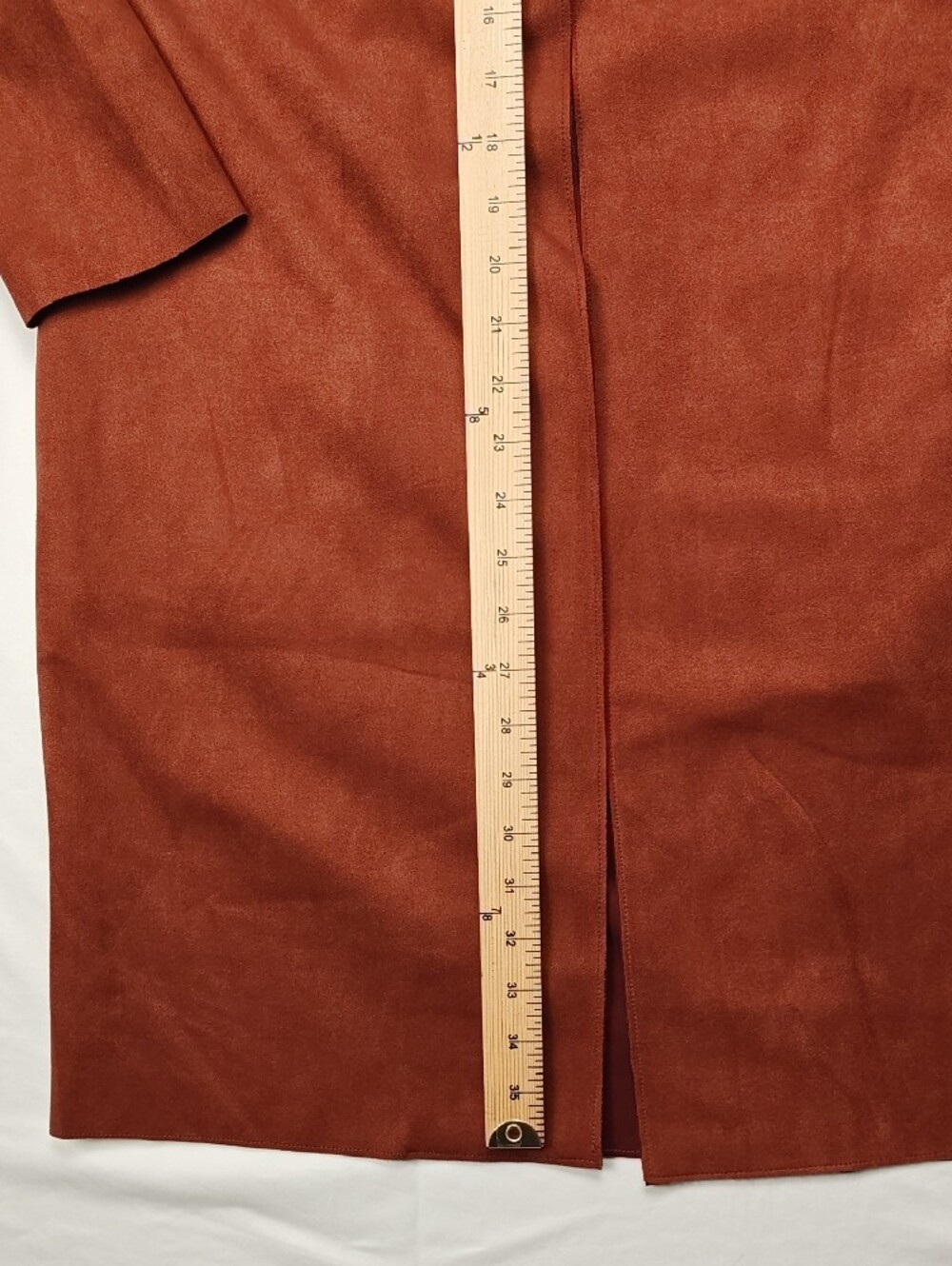 Premise Women's Rust Faux Suede Blazer Longcoat Size Medium NWT - Picture 7 of 9